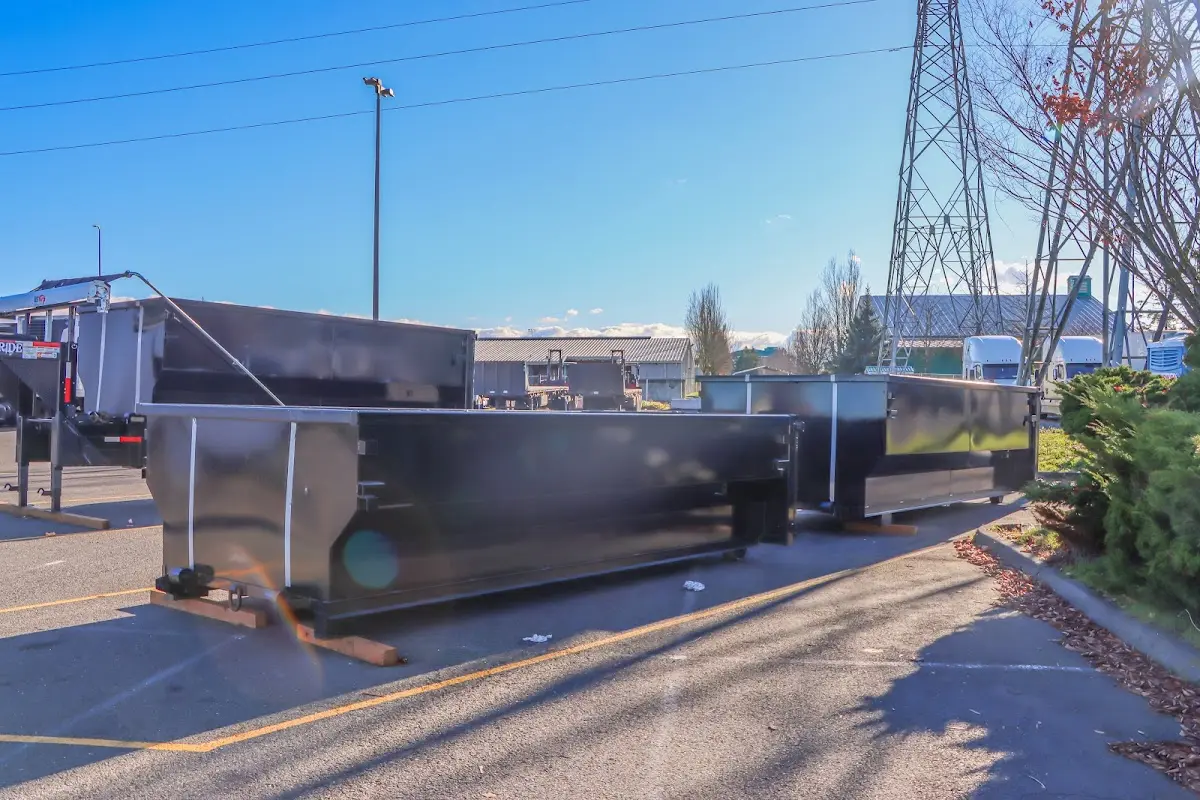 Roll-off dumpster ready for waste disposal at job site for Roofing Dumpster Rental in Picture Rocks
